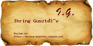 Ihring Gusztáv névjegykártya