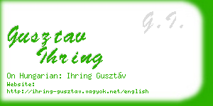 gusztav ihring business card